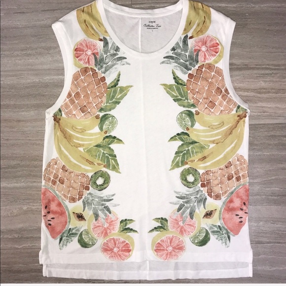 Sold-Crew Collector Sleeveless White Pineapple Tee - Picture 6 of 6